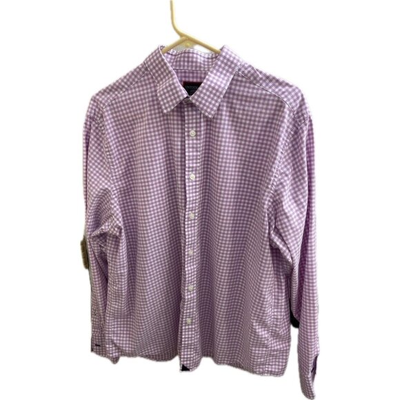 Untuckit Shirt Mens Large Purple Gingham Plaid Button Up Meursault Long Sleeve - Picture 1 of 7